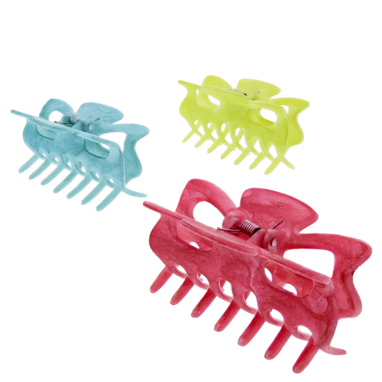 9cm Pastel Marble Effect Hair Claw Clips