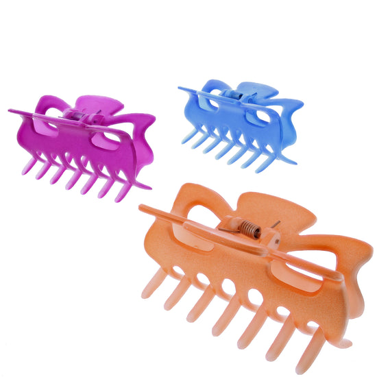 9cm Assorted Bright Matt Finish Hair Claw Clips