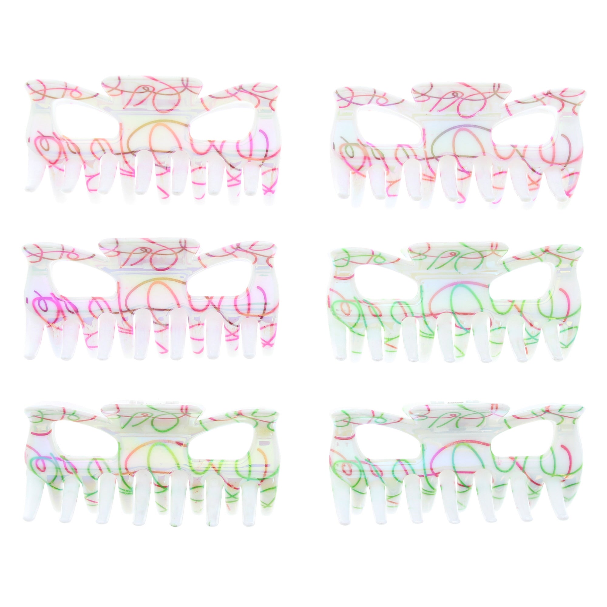 9cm AB Pen Swirls Hair Claw Clips