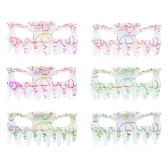 9cm AB Pen Swirls Hair Claw Clips