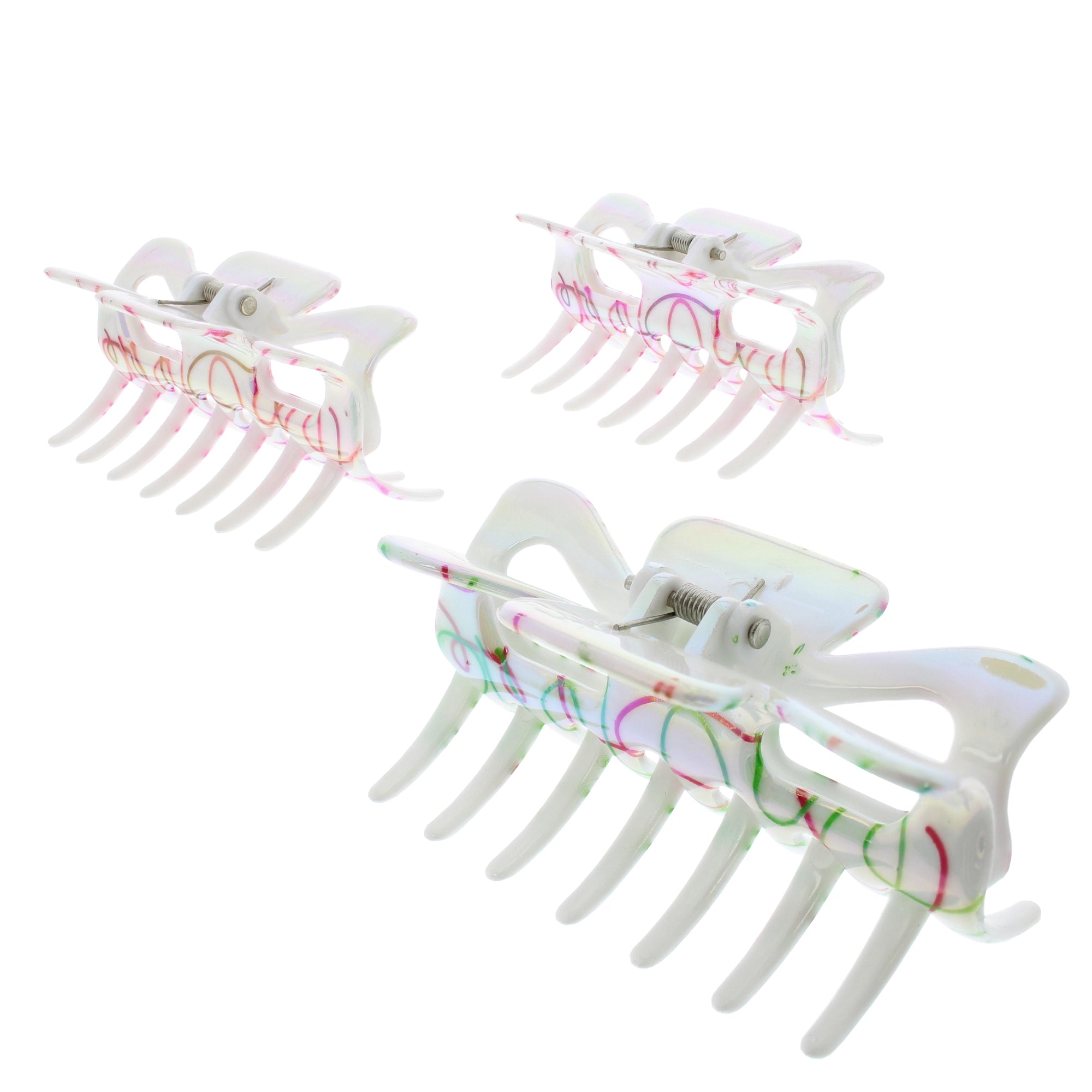 9cm AB Pen Swirls Hair Claw Clips