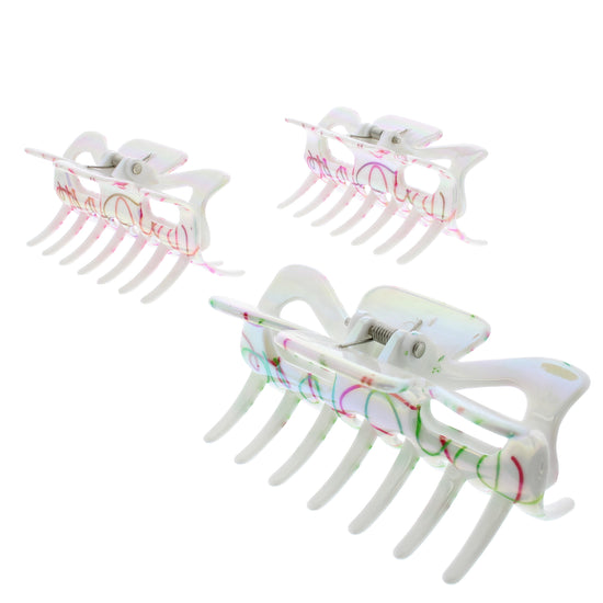 9cm AB Pen Swirls Hair Claw Clips