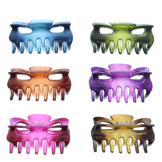 9cm Assorted Winter Two Tone Hair Claw Clips
