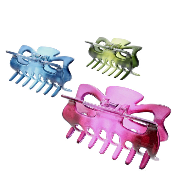 9cm Assorted Winter Two Tone Hair Claw Clips