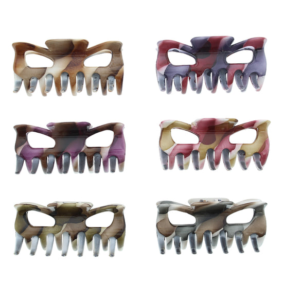 9cm Multi Autumn one Striped Hair Claw Clips