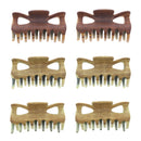 9cm Assorted Wooden Effect Hair Claw Clips