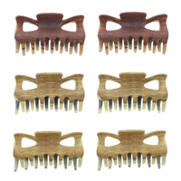 9cm Assorted Wooden Effect Hair Claw Clips