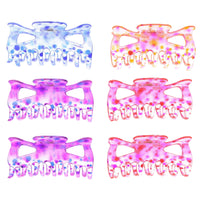 9cm Polka Dot Transparent Coloured Hair Claw Clips