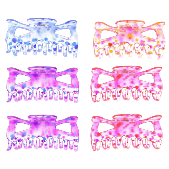 9cm Polka Dot Transparent Coloured Hair Claw Clips