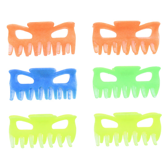 9cm Assorted Neon Glitter Hair Claw Clips