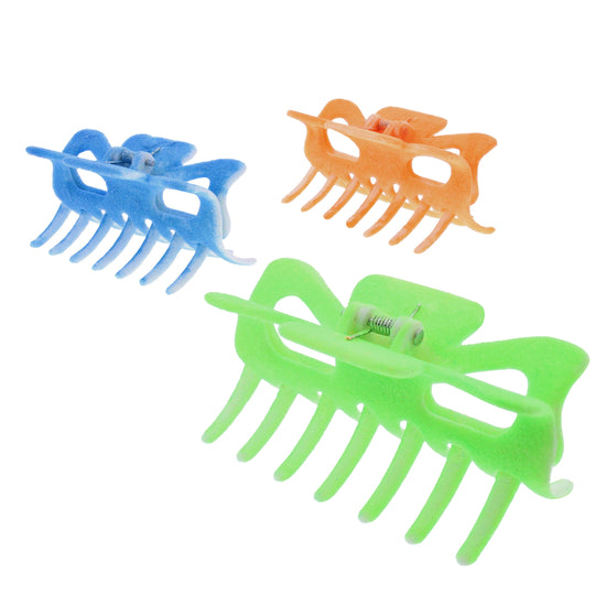 9cm Assorted Neon Glitter Hair Claw Clips
