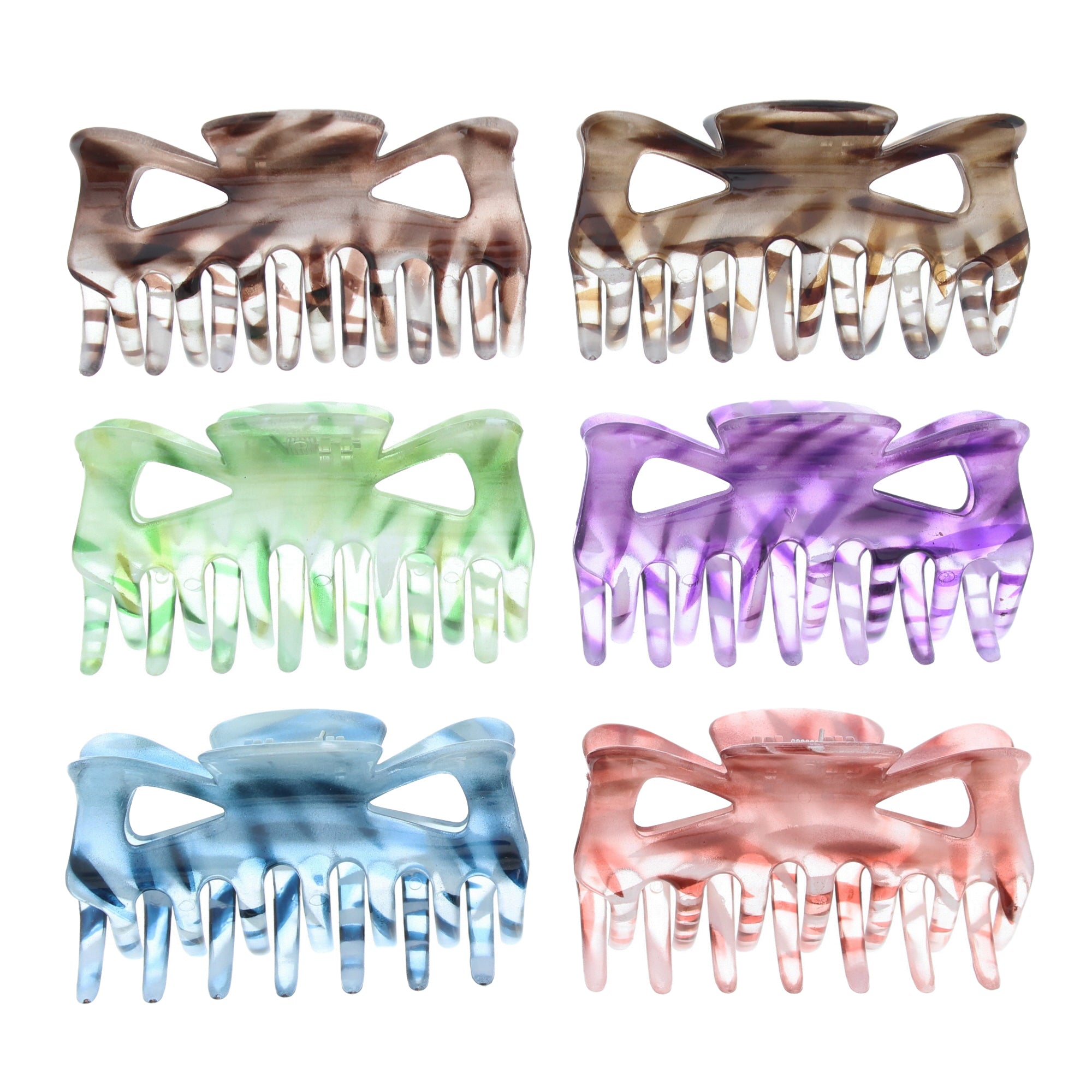 9cm Assorted Zebra Shaded Hair Claw Clips