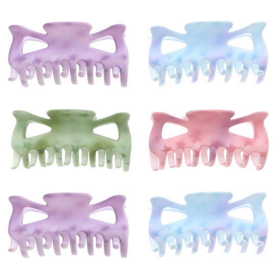 9cm Assorted Patel Matt Finish Clamps with Star Print