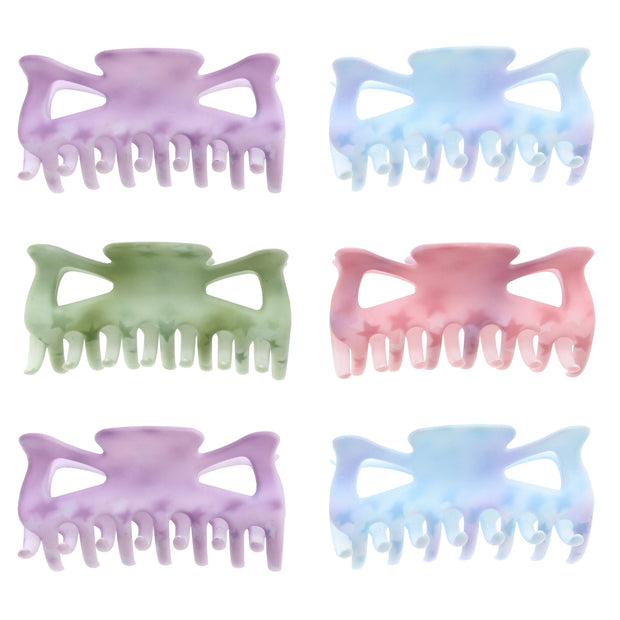9cm Assorted Patel Matt Finish Clamps with Star Print