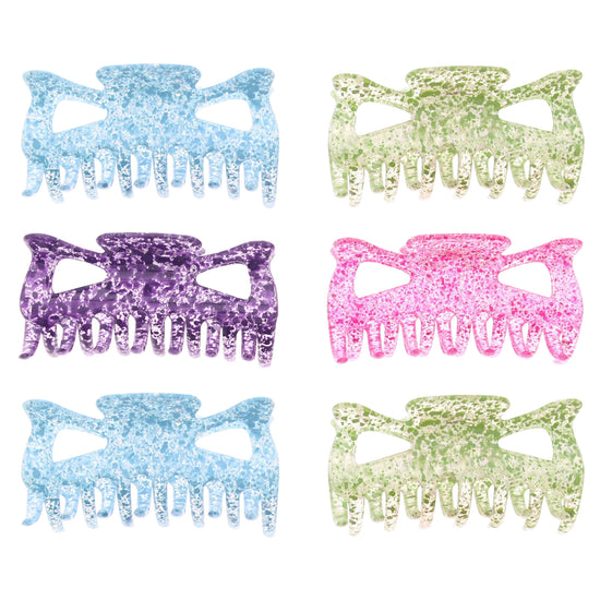 9cm Pastel Translucent Paint Splash Hair Claw Clips