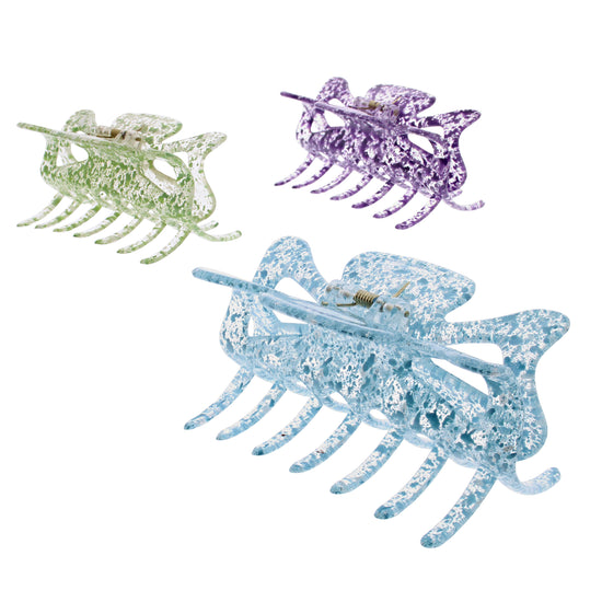 9cm Pastel Translucent Paint Splash Hair Claw Clips