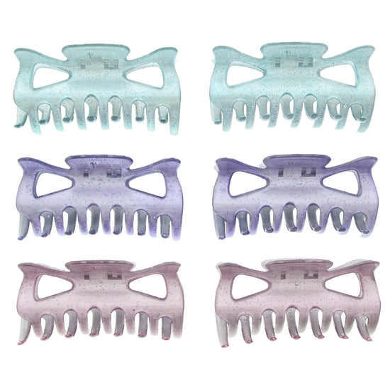 9cm Assorted Pastel Glitter Hair Claw Clips