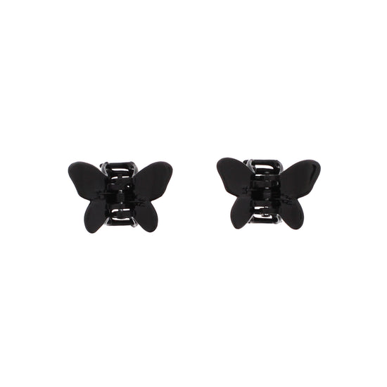 Pair of 3.5cm Mini Black Butterfly Hair Claw Clips