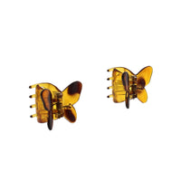 Pair of 3.5cm Mini Black Butterfly Hair Claw Clips