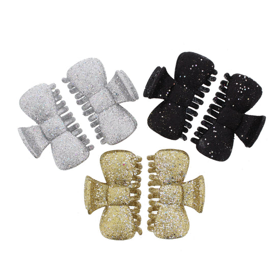 6.5cm GlitterBow Shape Hair Claw Clips
