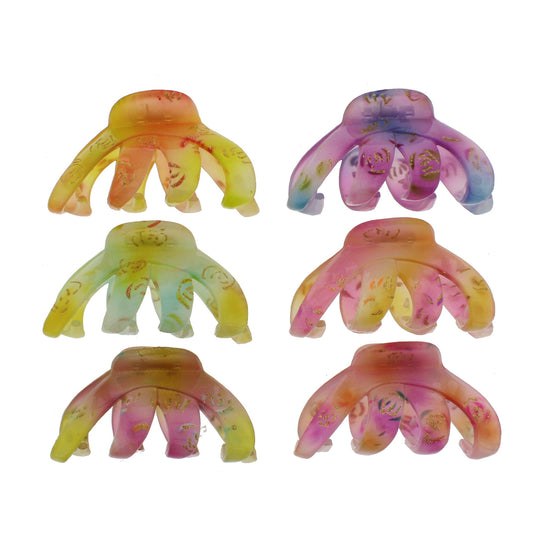 8.5cm Glitter Patterned Octopus Claw Hair Clips