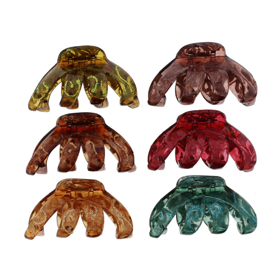 8.5cm Patterned Translucent Octopus Claw Hair Clips