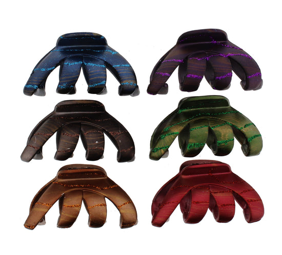 8.5cm Shaded Winter Glitter Octopus Claw Hair Clips