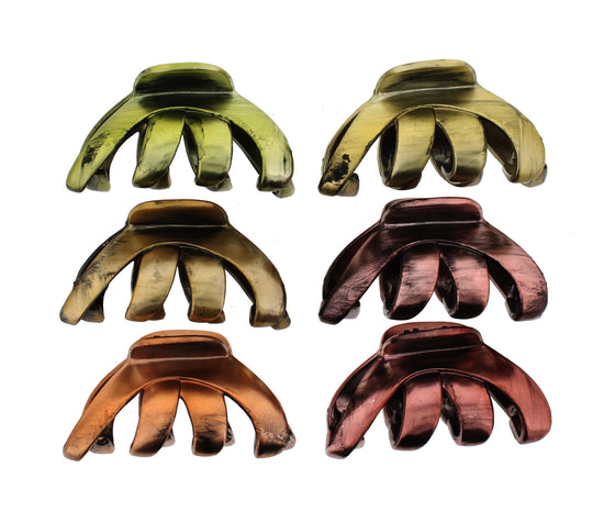 8.5cm Metallic Brush Effect Octopus Claw Hair Clips