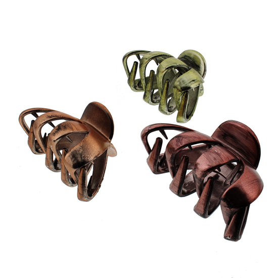 8.5cm Metallic Brush Effect Octopus Claw Hair Clips