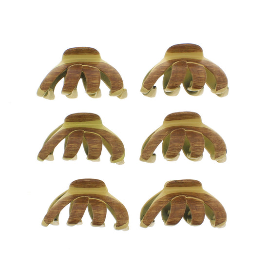 8.5cm Wooden 2 Tone Octopus Claw Hair Clips