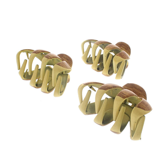 8.5cm Wooden 2 Tone Octopus Claw Hair Clips