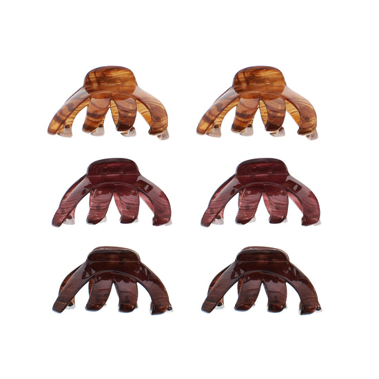 8.5cm Translucent Brown Octopus Claw Hair Clips