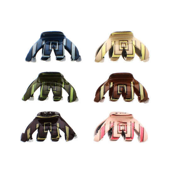 6.5cm Striped Octopus Claw Hair Clips