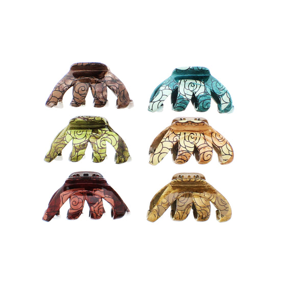 6.5cm Swirl Patterned Octopus Hair Claw Clips
