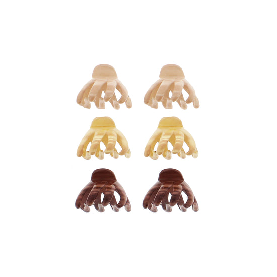 4.2cm Two Tone Brown Shades Octopus Claw Hair Clips