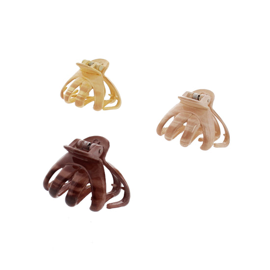 4.2cm Two Tone Brown Shades Octopus Claw Hair Clips