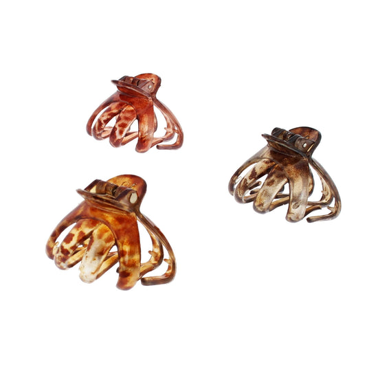 4.2cm Translucent Leopard Print Octopus Claw Hair Clips