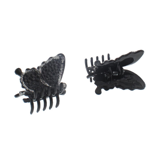 4cm Black Glitter Butterfly Hair Claw Clips