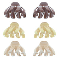 8cm Brown Shades Octopus Hair Claw Clips