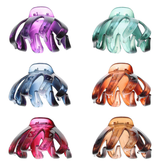 8cm Assorted Translucent Winter Octopus Hair Claw Clips