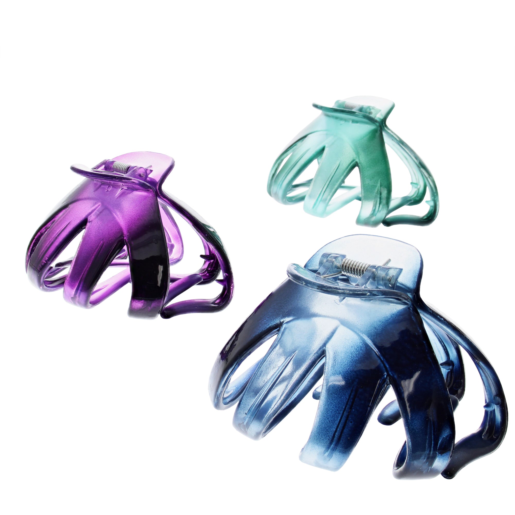 8cm Assorted Translucent Winter Octopus Hair Claw Clips