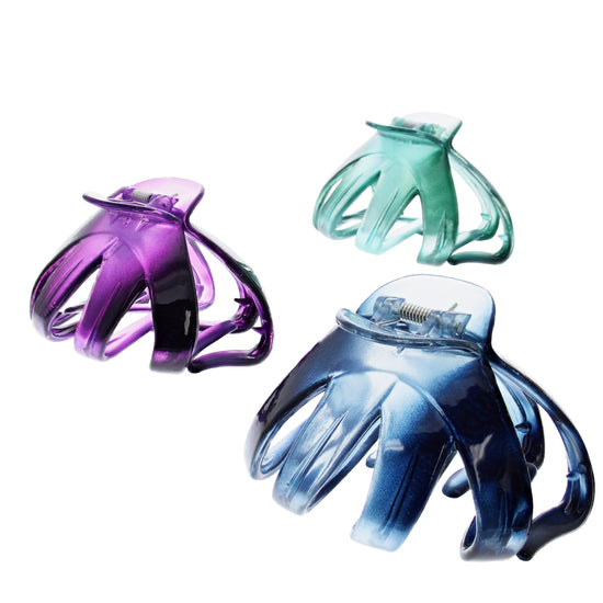 8cm Assorted Translucent Winter Octopus Hair Claw Clips