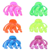 8cm Assorted Translucent Bright Neon Octopus Clamps
