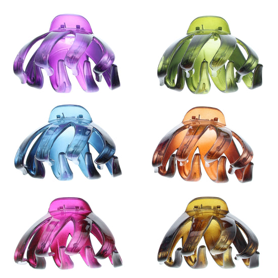 8cm Translucent Bright Octopus Hair Claw Clips