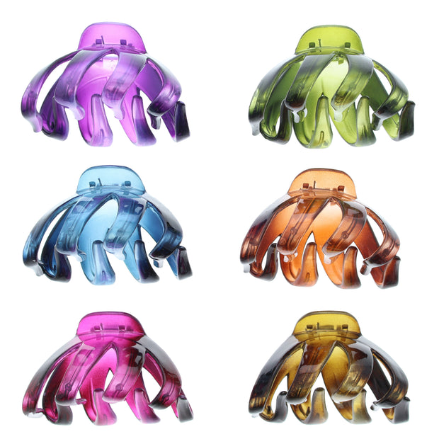 8cm Assorted Translucent Bright Octopus Clamps