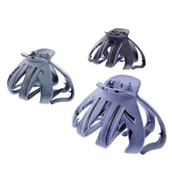 8cm Striped Denim Shades Octopus Hair Claw Clips