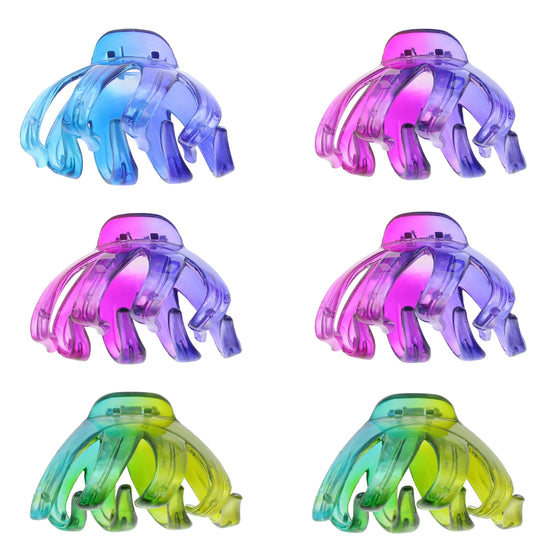 8cm Translucent Bright Octopus Hair Claw Clips