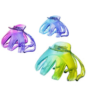 8cm Assorted Translucent Bright Multi 2 Tone Octopus Clamps