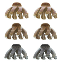 8cm Wooden Effect Octopus Hair Claw Clips