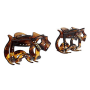 6cm Hologram Effect Dog Shape Clamps with Diamante Stones